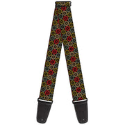 Guitar Strap - Aboriginal Black Cream Multi Color Guitar Straps Buckle-Down   