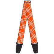 Guitar Strap - Plaid X4 Oranges White Guitar Straps Buckle-Down   
