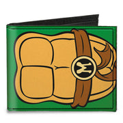 Canvas Bi-Fold Wallet - Classic TMNT Michaelangelo Turtle Shell Greens Browns Canvas Bi-Fold Wallets Teenage Mutant Ninja Turtles