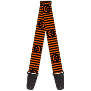 Guitar Strap - Jack-o'-Lantern Pumpkin Stripe Orange Black Guitar Straps Buckle-Down   