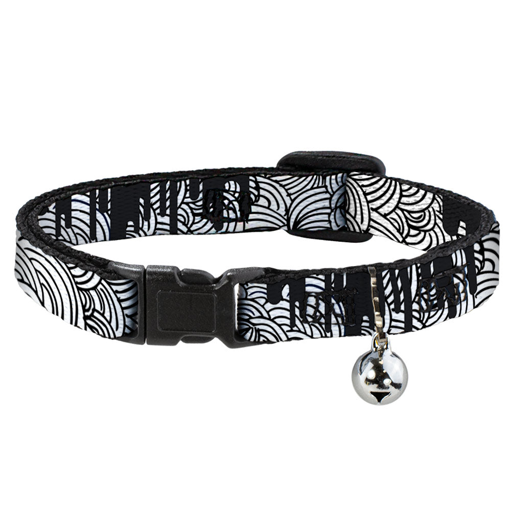 Cat Collar Breakaway - Doodle1 Paint Drips White Black Breakaway Cat Collars Buckle-Down   