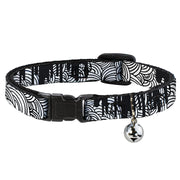 Cat Collar Breakaway - Doodle1 Paint Drips White Black Breakaway Cat Collars Buckle-Down   
