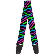 Guitar Strap - Zebra Black Blue Green Pink Purple Guitar Straps Buckle-Down   