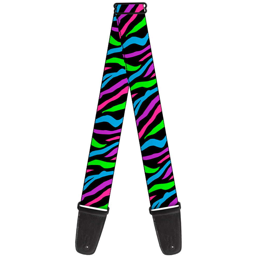 Guitar Strap - Zebra Black Blue Green Pink Purple Guitar Straps Buckle-Down   