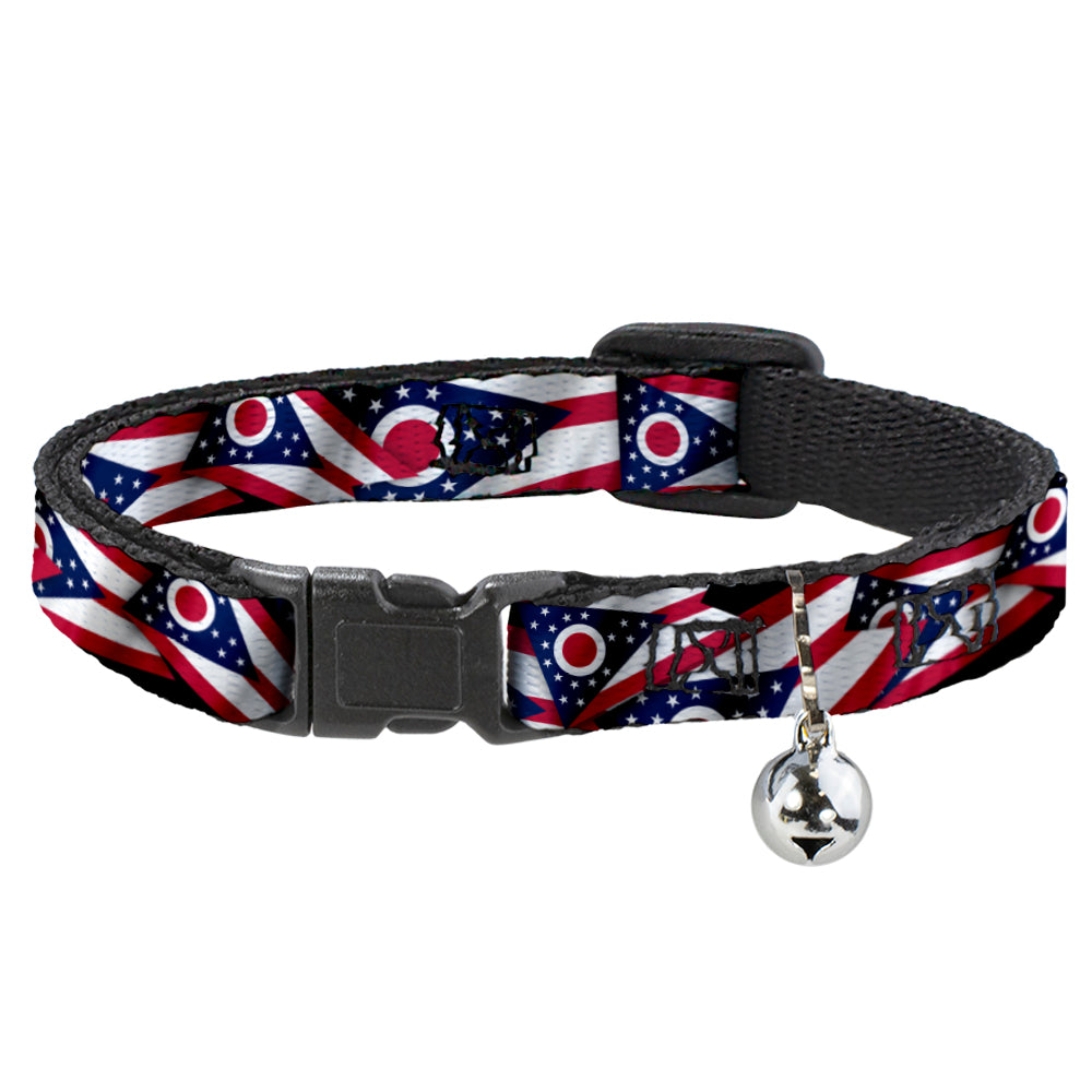 Cat Collar Breakaway - Ohio Flags Stacked Breakaway Cat Collars Buckle-Down   