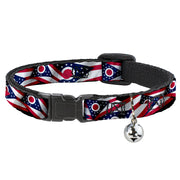 Cat Collar Breakaway - Ohio Flags Stacked Breakaway Cat Collars Buckle-Down   