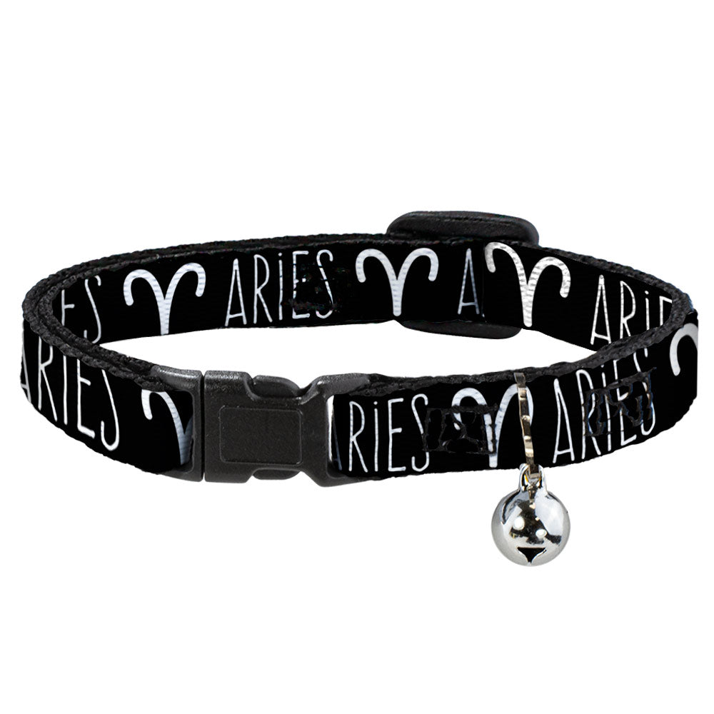 Cat Collar Breakaway - Zodiac ARIES Symbol Black White Breakaway Cat Collars Buckle-Down   
