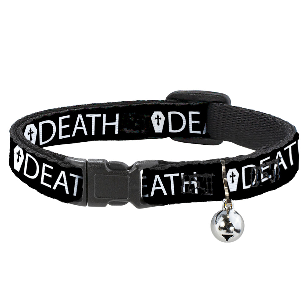 Cat Collar Breakaway - DEATH Coffin Black White Breakaway Cat Collars Buckle-Down   
