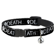 Cat Collar Breakaway - DEATH Coffin Black White Breakaway Cat Collars Buckle-Down   