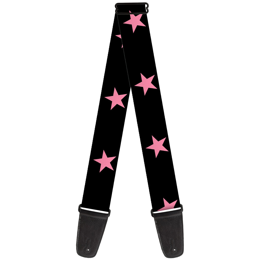 Guitar Strap - Star Black Pink Guitar Straps Buckle-Down   