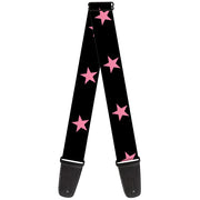Guitar Strap - Star Black Pink Guitar Straps Buckle-Down   