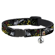 Cat Collar Breakaway - Born to Raise Hell CLOSE-UP Black Breakaway Cat Collars Buckle-Down   