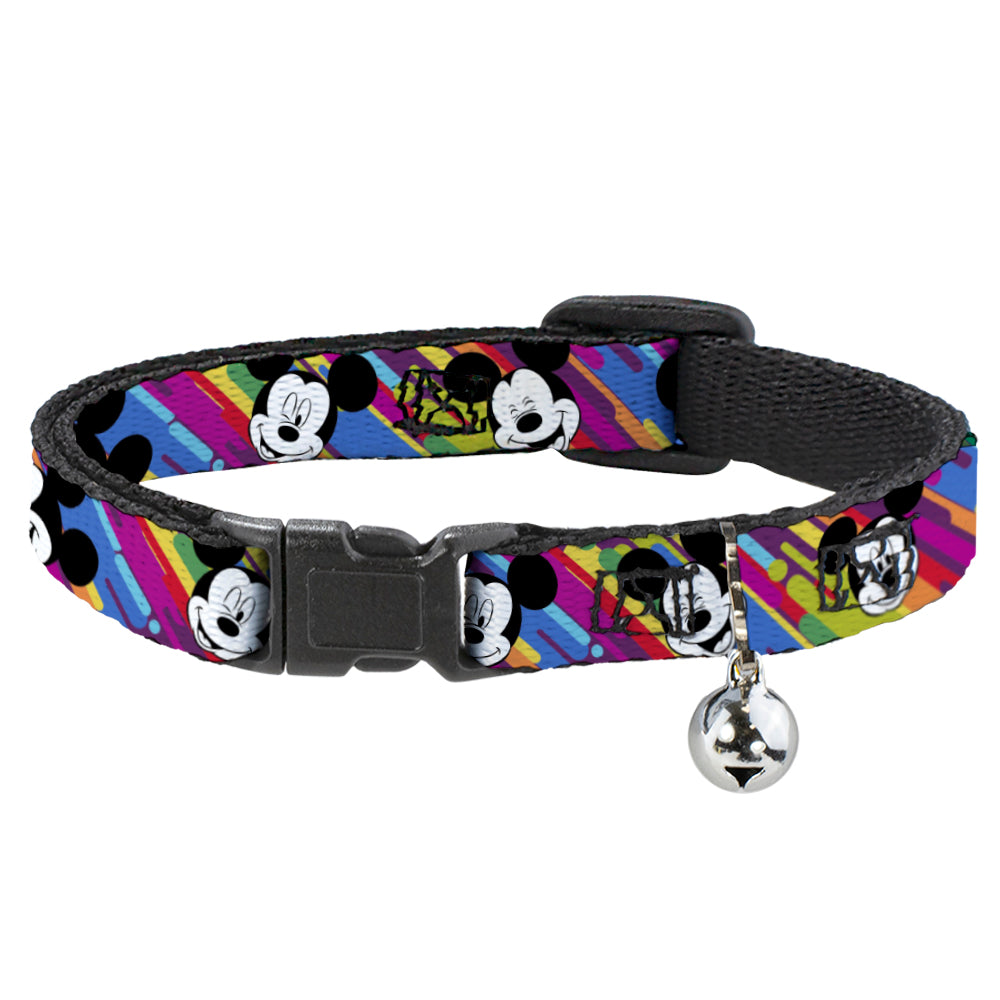 Cat Collar Breakaway - Mickey Mouse Expressions Multi Color White Black Breakaway Cat Collars Disney   
