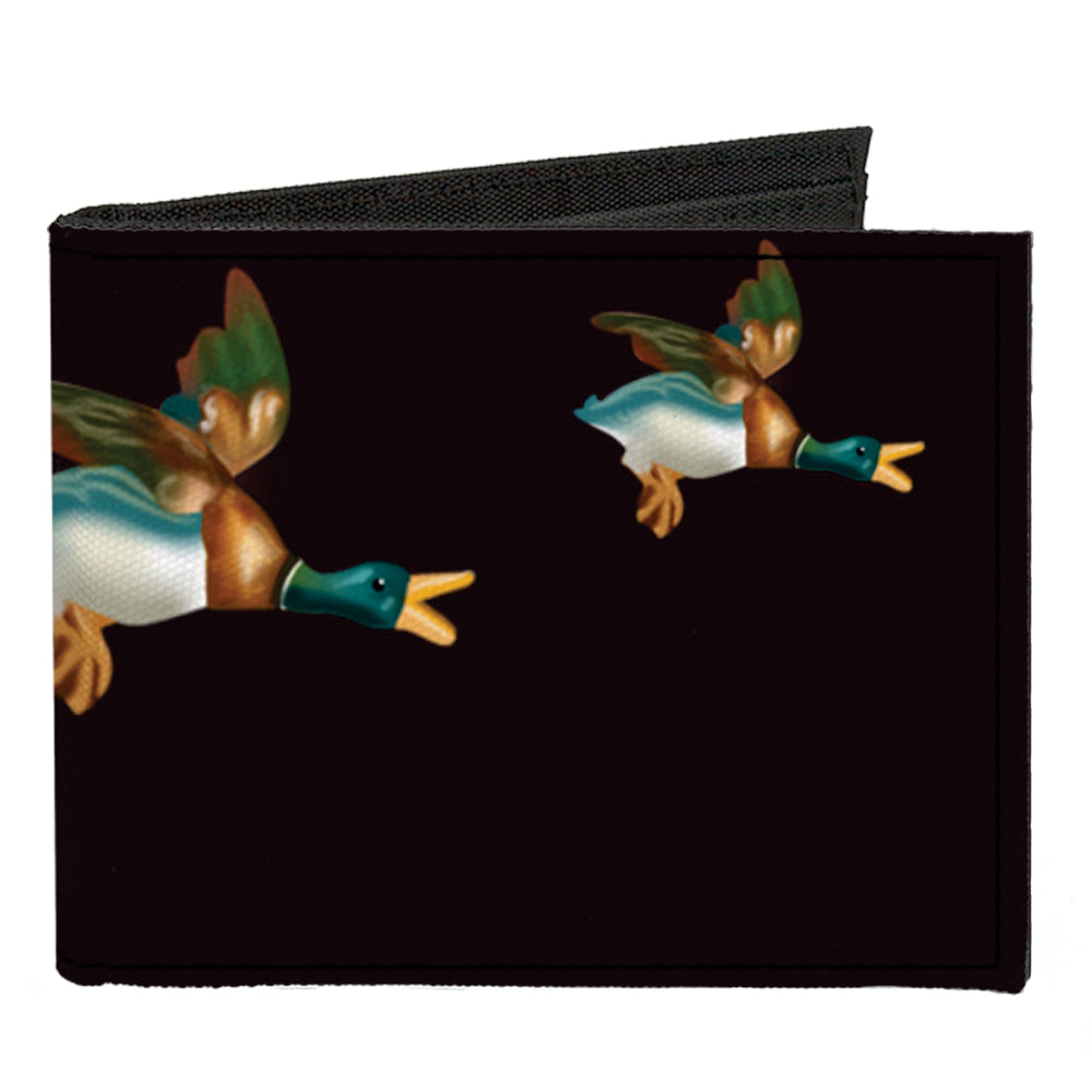 Canvas Bi-Fold Wallet - Flying Mallards Burgundy Canvas Bi-Fold Wallets Buckle-Down   