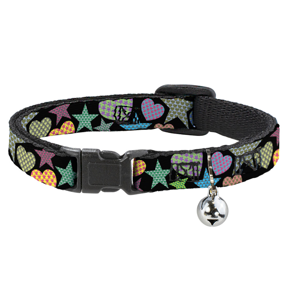 Cat Collar Breakaway - Stars-In Hearts-In Stars Black Multi Breakaway Cat Collars Buckle-Down   