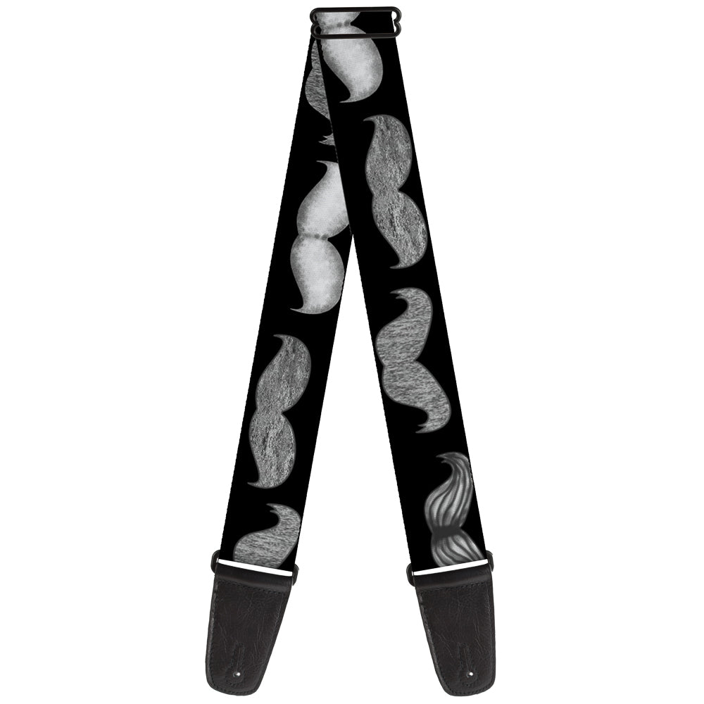 Guitar Strap - Mustaches Black Sketch Guitar Straps Buckle-Down   