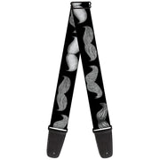 Guitar Strap - Mustaches Black Sketch Guitar Straps Buckle-Down   