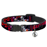Cat Collar Breakaway - HARLEY QUINN Bomb Poses Suits Black Purple Red Breakaway Cat Collars DC Comics   