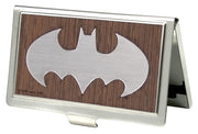Business Card Holder - SMALL - Batman Marquetry Black Walnut Metal Business Card Holders DC Comics   
