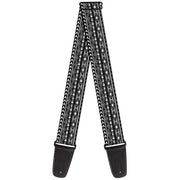 Guitar Strap - Geometric5 Grays Black White Guitar Straps Buckle-Down   