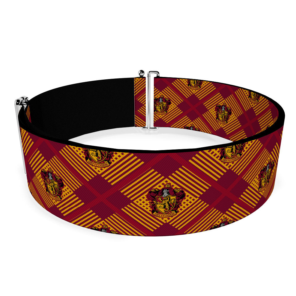 Cinch Waist Belt - Harry Potter Gryffindor Crest Plaid Reds Gold Womens Cinch Waist Belts Harry Potter