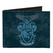 Canvas Bi-Fold Wallet - RAVENCLAW Eagle Crest + LEARNING WIT WISDOM Banner Blues Golds Canvas Bi-Fold Wallets Harry Potter Default Title