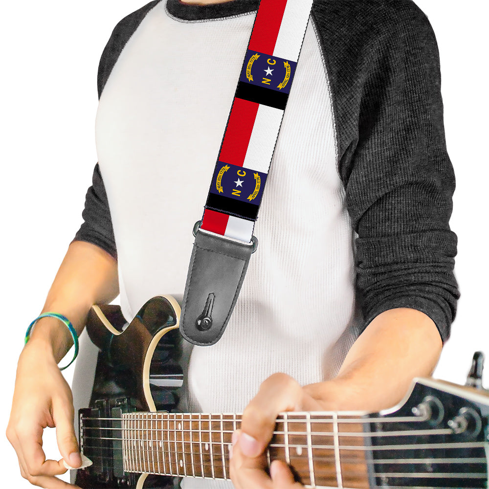 Guitar Strap - North Carolina Flag Black Guitar Straps Buckle-Down   