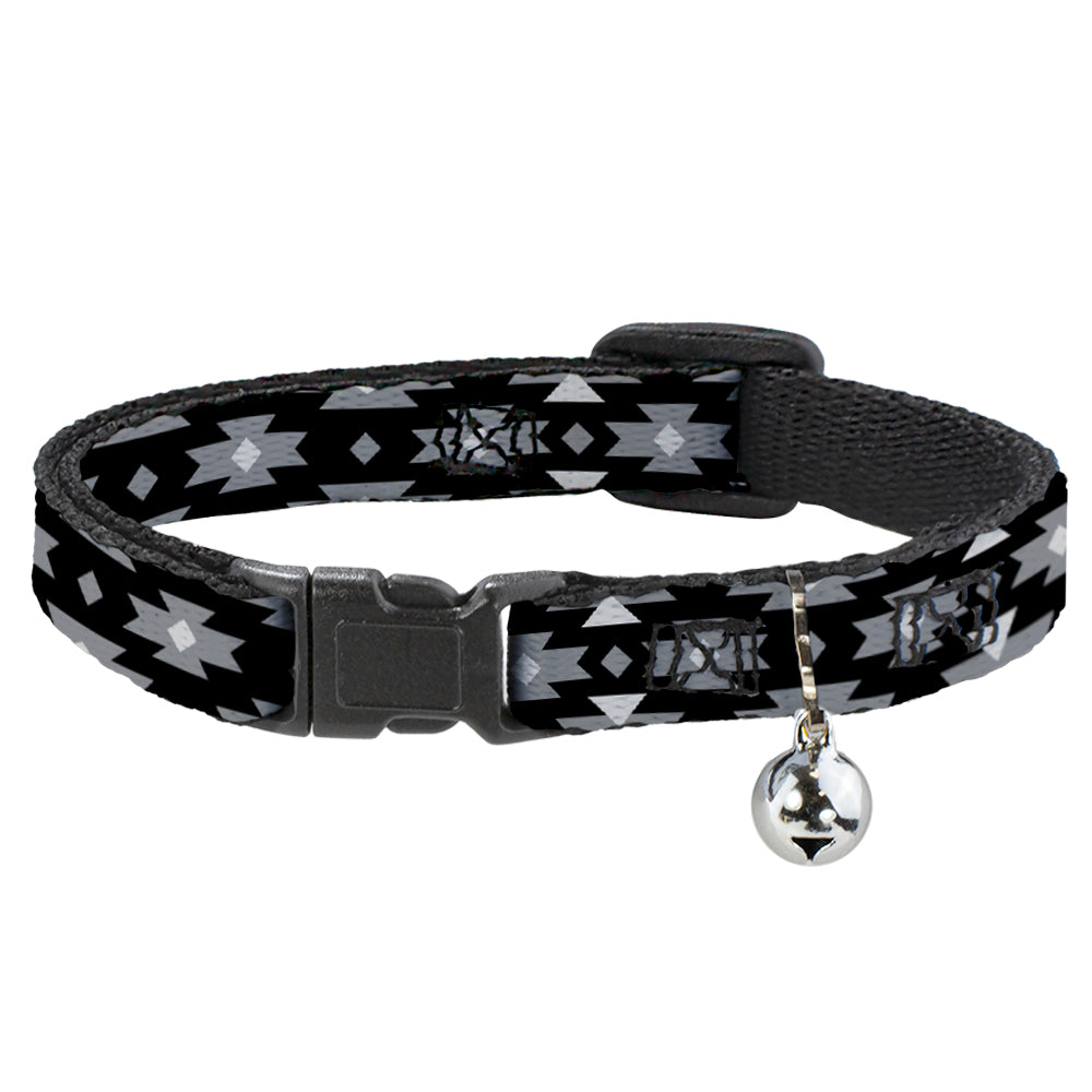 Cat Collar Breakaway - Navajo Gray Black Gray White Breakaway Cat Collars Buckle-Down   