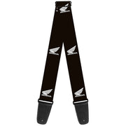Guitar Strap - HONDA Motorcycle Logo Black White Guitar Straps Honda Motorsports   