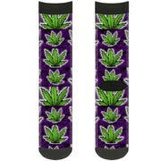 Sock Pair - Polyester - Marijuana Haze Purple - CREW Socks Buckle-Down   