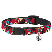 Cat Collar Breakaway - Geometric9 Black Red Turquoise Ivory Breakaway Cat Collars Buckle-Down   