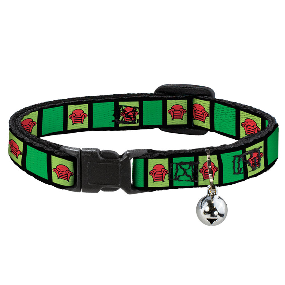Cat Collar Breakaway with Bell - Blue's Clues Steve's Stripe and Thinking Chair Black Greens Red Breakaway Cat Collars Blue's Clues