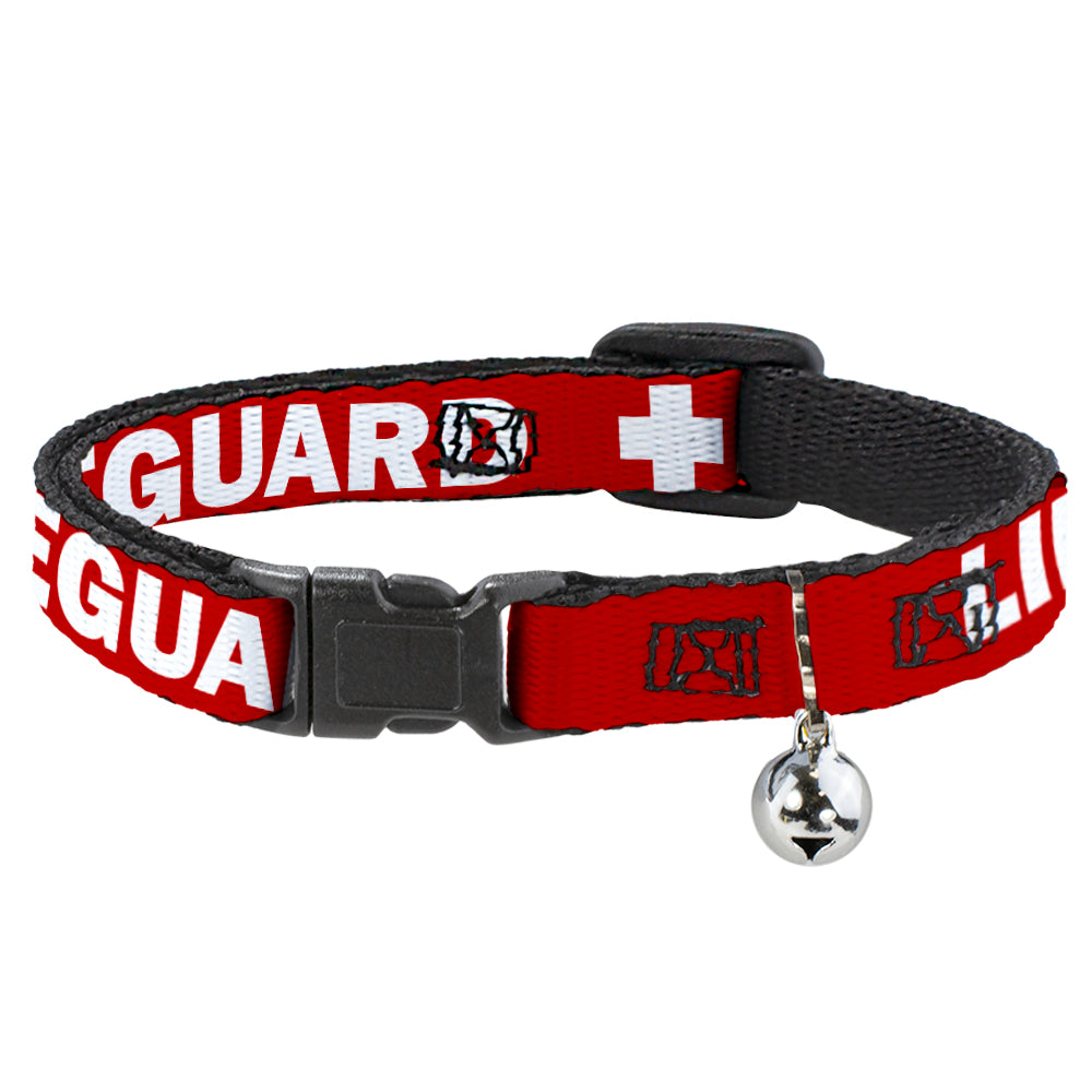 Cat Collar Breakaway - LIFEGUARD Logo Red White Breakaway Cat Collars Buckle-Down   