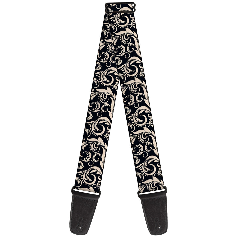 Guitar Strap - Filigree Navy Khaki Guitar Straps Buckle-Down   
