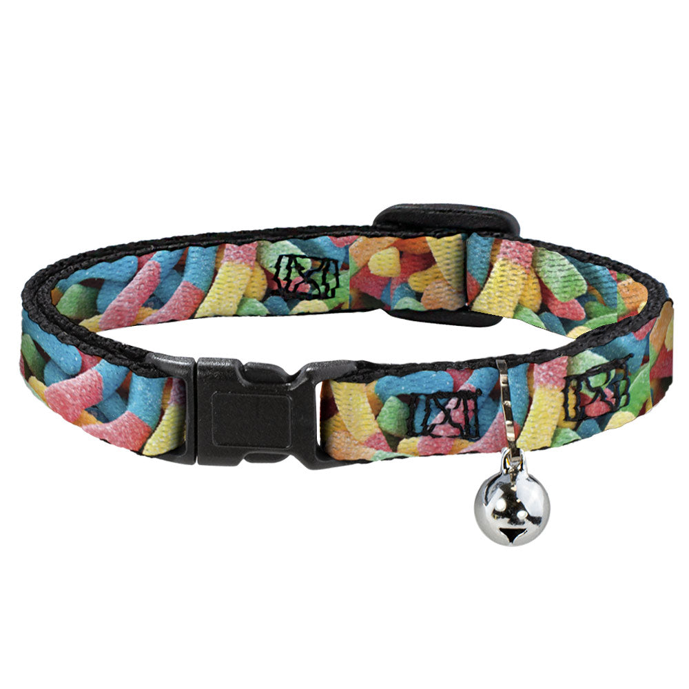 Cat Collar Breakaway - Vivid Sour Worms Stacked Breakaway Cat Collars Buckle-Down   