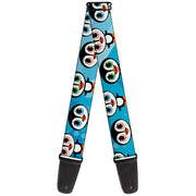 Guitar Strap - Cute Penguins Blue Bubbles Guitar Straps Buckle-Down   