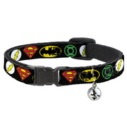 Cat Collar Breakaway - Justice League Superhero Logos Breakaway Cat Collars DC Comics   