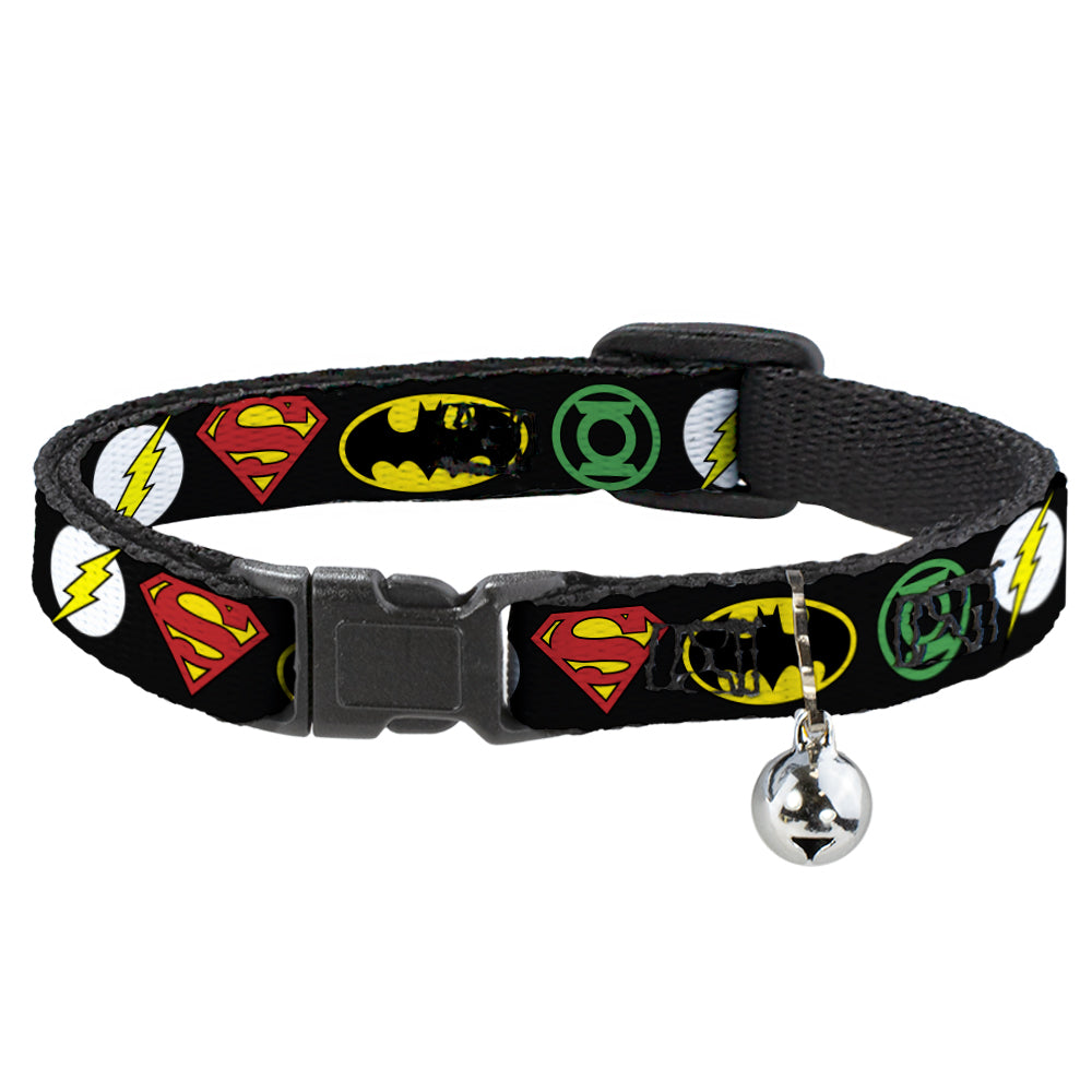 Cat Collar Breakaway - Justice League Superhero Logos Breakaway Cat Collars DC Comics   