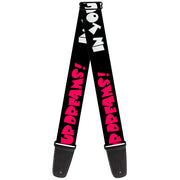 Guitar Strap - IN YOUR DREAMS! Black White Pink Guitar Straps Buckle-Down   
