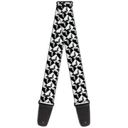 Guitar Strap - Mud Flap Girl Diamonds Black White Guitar Straps Buckle-Down   