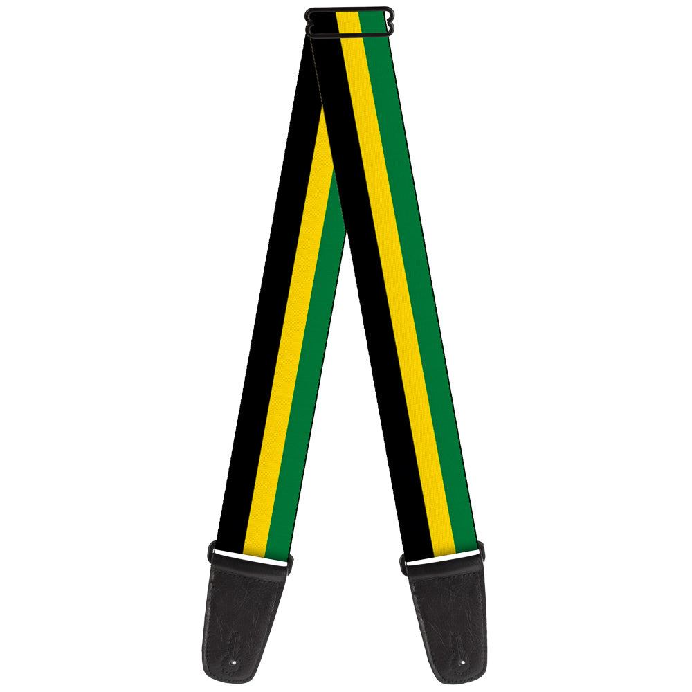 Guitar Strap - Stripes Black Yellow Green Guitar Straps Buckle-Down   