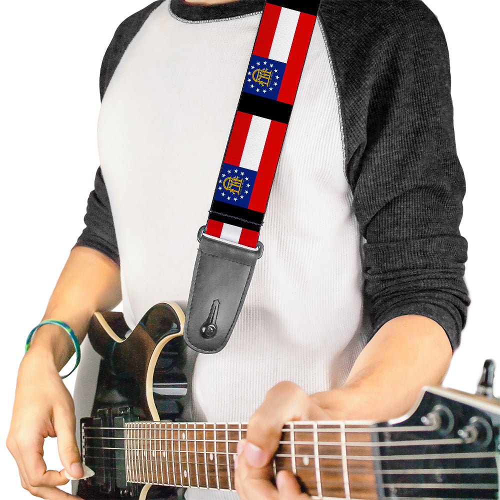 Guitar Strap - Georgia Flags Black Guitar Straps Buckle-Down   