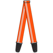 Guitar Strap - Racing Stripe Orange White Guitar Straps Buckle-Down   