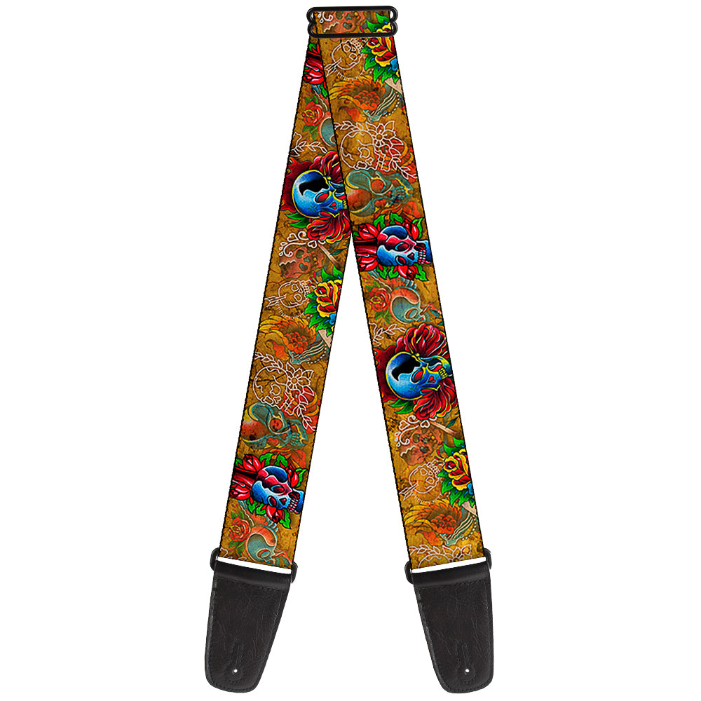 Guitar Strap - Tattoo Johnny-Candles & Skulls Guitar Straps Tattoo Johnny