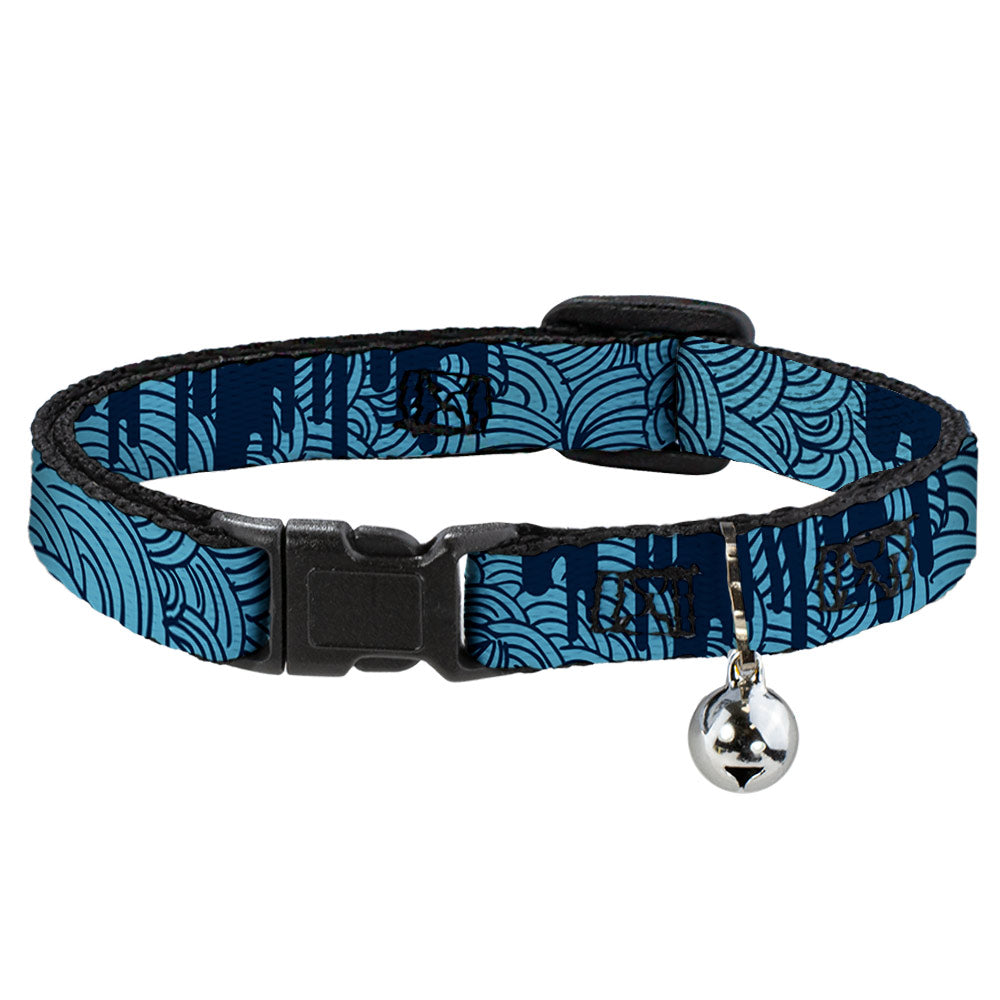Cat Collar Breakaway - Doodle1 Paint Drips Blues Breakaway Cat Collars Buckle-Down   