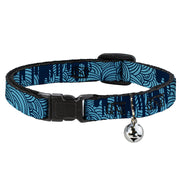 Cat Collar Breakaway - Doodle1 Paint Drips Blues Breakaway Cat Collars Buckle-Down   