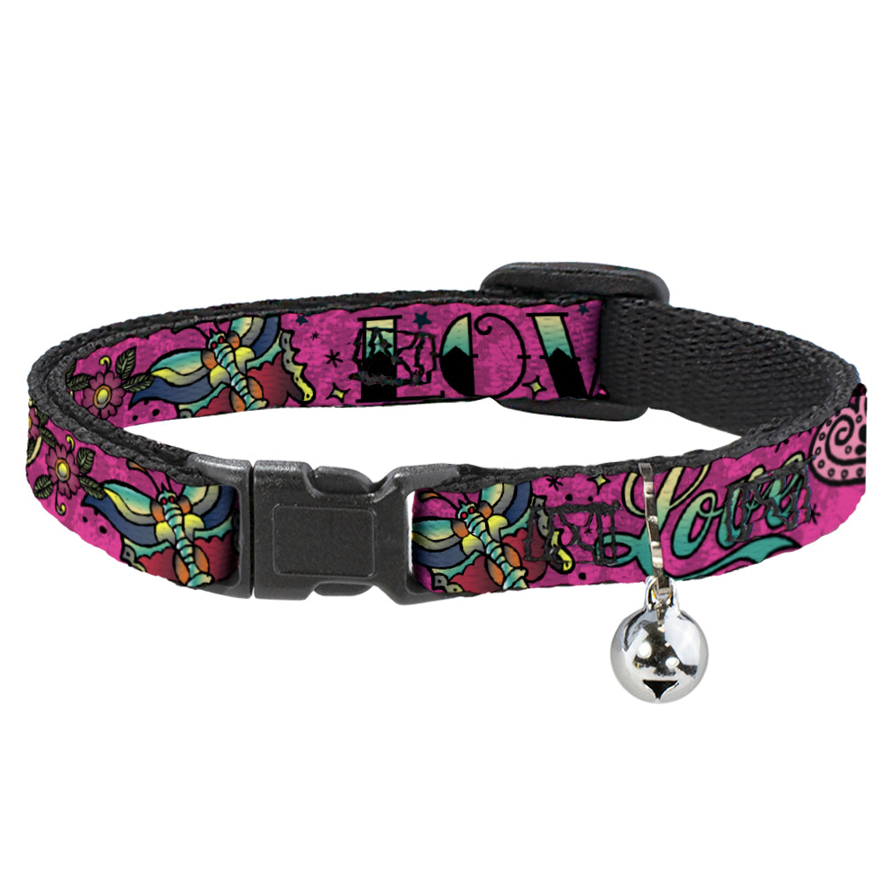 Cat Collar Breakaway - Love Kills Pink Breakaway Cat Collars Buckle-Down   