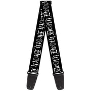 Guitar Strap - DEATH w Coffin Old English Black White Guitar Straps Buckle-Down   