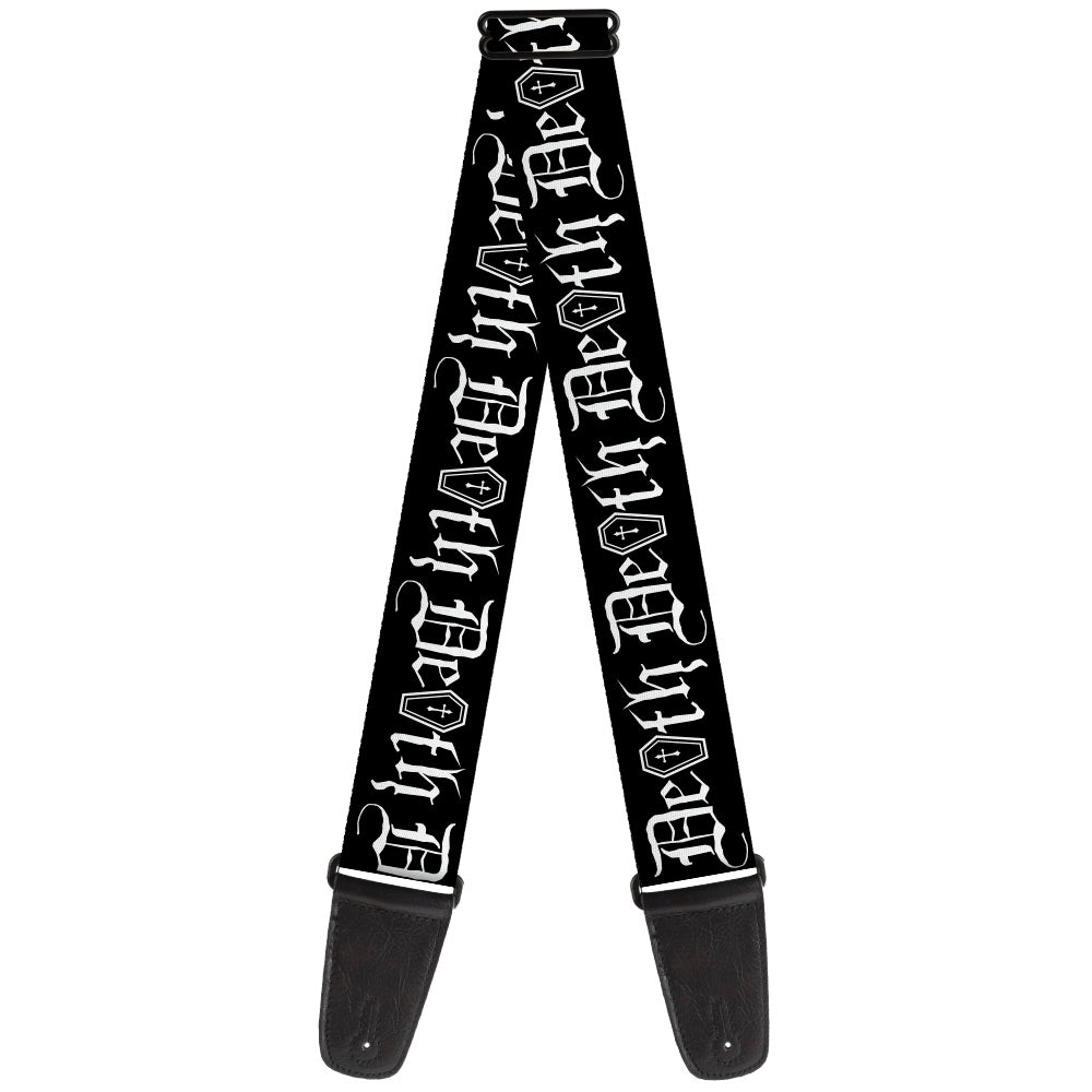Guitar Strap - DEATH w Coffin Old English Black White Guitar Straps Buckle-Down   