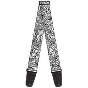 Guitar Strap - Doodle1 White Black Guitar Straps Buckle-Down   